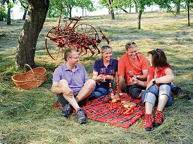Wanderer bei der Rast, Nahe Stadtlauringen